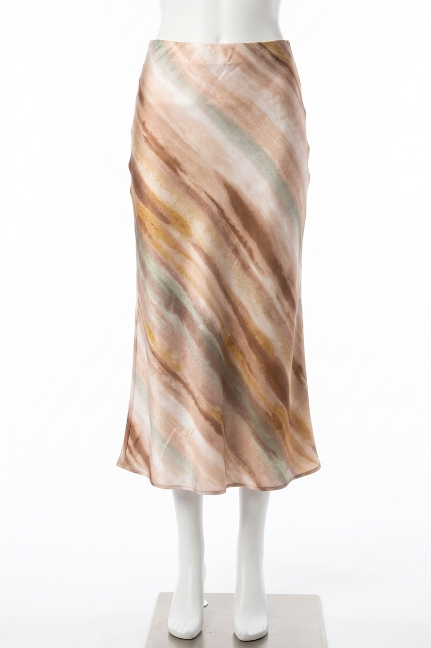 NEW &MERCI lila satin midi skirt in ombre